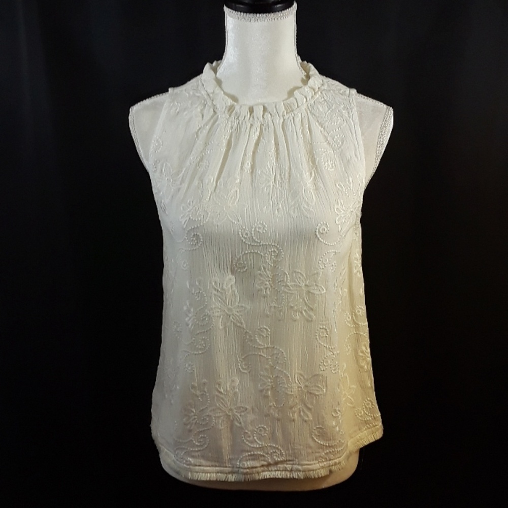 Aqua Embroidered Tank Top - Picture 1 of 6